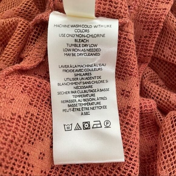 Free People Heartstrings Lace Crop Top With Puff Sleeve in Rose Size Large NWT - Picture 10 of 11